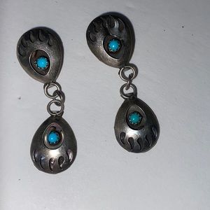 Turquoise and silver earrings